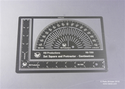 RB-Productions RB-T050 - Set Square and Protractor (Centimetres)