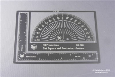 RB-Productions RB-T051 - Set Square and Protractor (Inches)