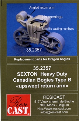 Resicast 35.2357 - Sexton Heavy Duty Canadian Bogies, Type B (upswept return arm)