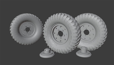 Resicast 35.2449 - Dunlop Wheels for Bedford MW (early pattern hubs)