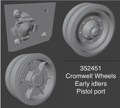 Resicast 35.2451 - Cromwell Wheels, Early Idler & Correct Pistol Ports (ribbed idler wheel)