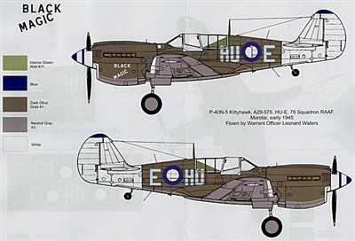 Red Roo RRD48008 - P-40N-5 Kittyhawk (42-106386) A29-575, HU-L, "Black Magic"