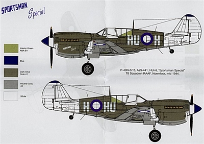 Red Roo RRD48009 - P-40N-5/15 A29-441 HU-H, "Sportsman Special"