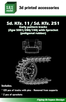 SBS 3D009 - Sd.Kfz.11 / Sd.Kfz.251 Early Pattern Tracks + Sprocket (polygonal)