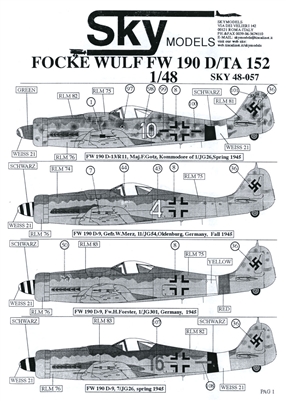 Sky Models 48057 - Focke Wulf Fw 190 D/TA 152