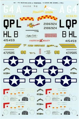 Super Scale 48-0001 - P-51 Mustang Aces (A. Roberson, R. Hofer, Wm. Voll, J. Shomo)