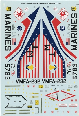 Super Scale 48-0034 - F-4C USAF Bicentennial SF-4J Marines (VFA-232)