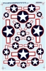 Super Scale 48-0341 - WWII Insignia Stars & Bars with Red Outline AN-1-9a (June 1943 to August 1943)