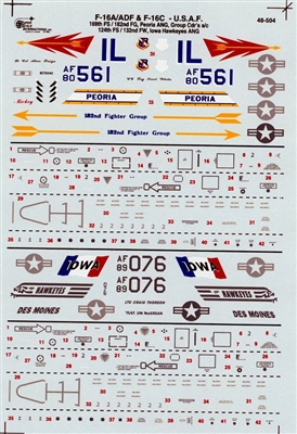 Super Scale 48-0504 - F-16A / ADF & F-16C - U.S.A.F.