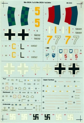 Super Scale 48-0553 - Me-262A-1a, Me-262A-2a & Me-262A, 1a Jabo