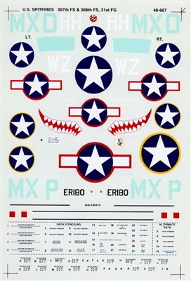 Super Scale 48-0667 - U.S. Spitfires Mk Vb, Mk Vc Trop., Mk IX