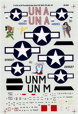 Super Scale 48-0683 - P-47D/M Thunderbolts ("Miss June" & "Shack Rat")