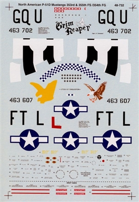 Super Scale 48-0732 - P-51D Mustangs 354th FG, 9th AF