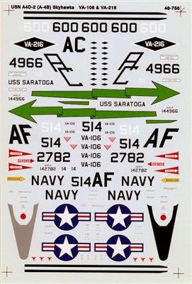 Super Scale 48-0756 - USN A4D-2 (A4B) Skyhawks