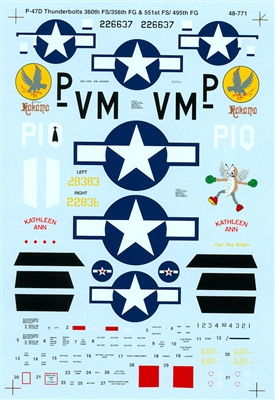 Super Scale 48-0771 - Republic P-47D Bubbletop Thunderbolts