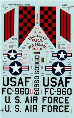 Super Scale 48-0836 - Convair F-102 Delta Dagger (4th FIS)