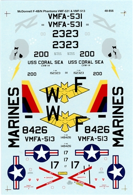 Super Scale 48-0856 - McDonnell F-4B/N Phantoms USMC