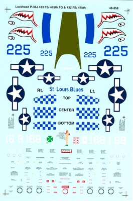 Super Scale 48-0858 - Lockheed P-38J Lightnings (432nd & 433rd/ 475th FG)