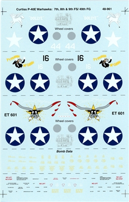 Super Scale 48-0961 - Curtiss P-40E Warhawks