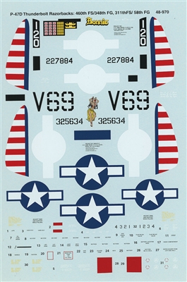 Super Scale 48-0970 - Republic P-47D Thunderbolt Razorbacks