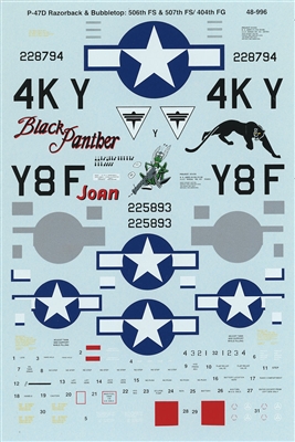 Super Scale 48-0996 - P-47D Razorback & Bubbletop Thunderbolts