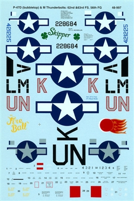 Super Scale 48-0997 - P-47D/M Thunderbolts