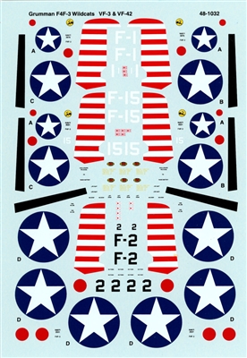 Super Scale 48-1032 - F4F-3 Wildcats, VF-3 & VF-42