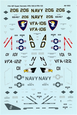 Super Scale 48-1053 - F/A-18F Super Hornets (VFA/102 & VFA/106)
