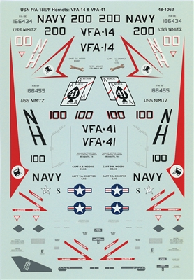 Super Scale 48-1062 - F/A-18E/F Super Hornets (VFA-14 & VFA-41)