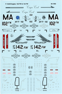 Super Scale 48-1092 - F-15A & B Eagles (102nd FW & 142 FW)