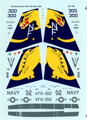 Super Scale 48-1189 - F/A-18C Hornet (VFA-192 CAG, 2007)