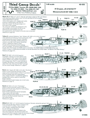 Third Group 48-005 - Messerschmitt Bf 109E-1/3/4