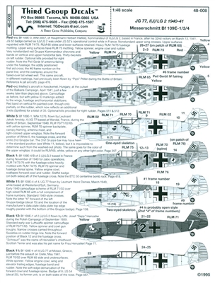 Third Group 48-008 - Messerschmitt Bf 109E-1/3/4