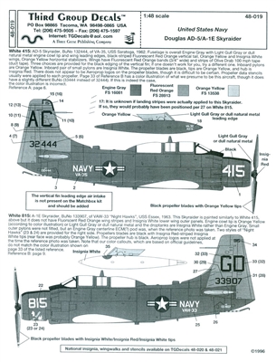 Third Group 48-019 - USN Douglas AD-5/A-1E Skyraider