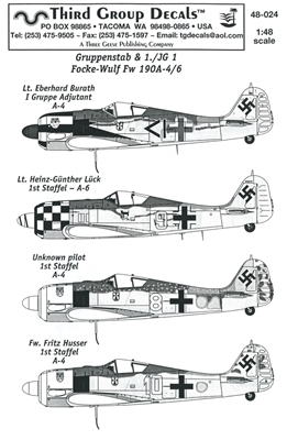 Third Group 48-024 - Focke-Wulf Fw 190A-4/6, Gruppenstab & 1./JG 1