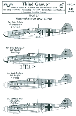 Third Group 48-029 - Messerschmitt Bf 109F-4/Trop - II/JG 27