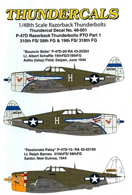 Thundercals 48-001 - P-47D Razorback Thunderbolts PTO, Part 1