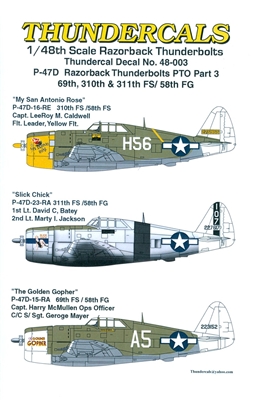 Thundercals 48-003 - P-47D Razorback Thunderbolts PTO, Part 3