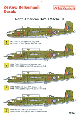 Techmod 48003 - North American B-25D Mitchell II