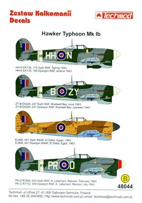 Techmod 48044 - Hawker Typhoon Mk Ib