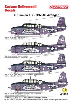 Techmod 48069 - Grumman TBF/TBM-1C Avenger