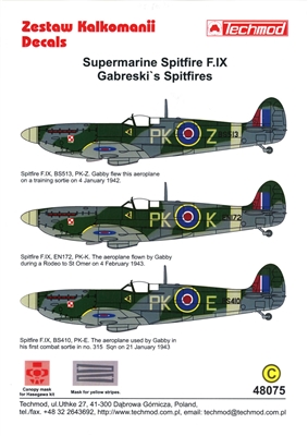 Techmod 48075 - Supermarine Spitfire F.IX, Gabreski's Spitfires
