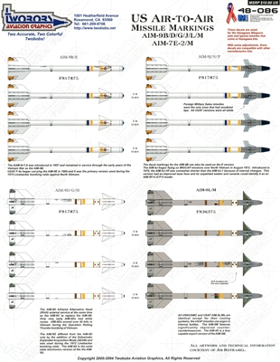 Twobobs 48-086 - US Air-to-Air Missile Markings, AIM-9B/D/G/J/L/M, AIM-7E-2/M