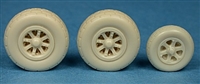 Ultracast 48227 - P-38 Lightning Wheels, Spoked Nose Wheel with Rear Cover (block tread tires)