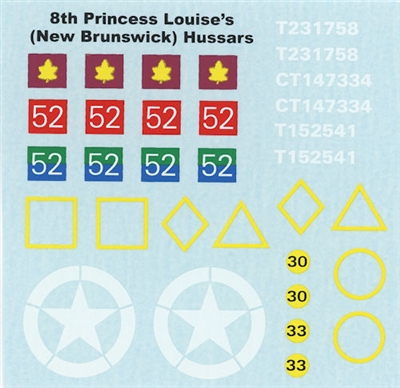 Ultracast D35015 - 8th Princess Louise's (New Brunswick) Hussars, NW Europe 1944-45, Canadian Armour Decals, WWII