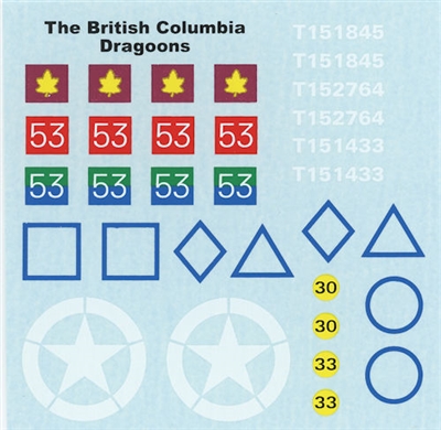 Ultracast D35016 - The British Columbia Dragoons, NW Europe 1944-45, Canadian Armour Decals, WWII