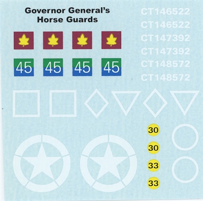 Ultracast D35017 - The Governor General's Horse Guards, NW Europe 1944-45, Canadian Armour Decals, WWII