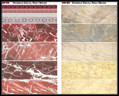 Uschi 1018 - Marble Decal "Red & Beige"