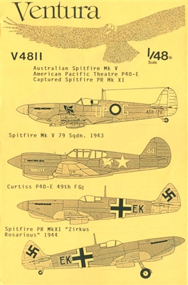 Ventura V4811 - Australian Spitfire Mk V, American Pacific Theatre P40-E, Captured Spitfire PR Mk XI