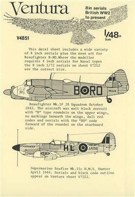 Ventura V4851 - 8 in. Serials, British WW2 to Present, Black